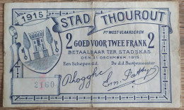 Thourout/Torhout Noodgeld 2 Frank 1915 / Emergency Money / Notgeld / Billets De Nécessite - Otros & Sin Clasificación