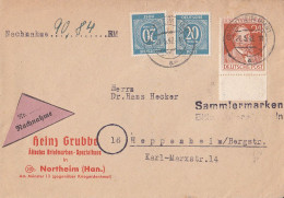 Gemeina. NN-Brief Mif Minr.2x 924,963 Plf.IIIa Northeim 21.5.47 Gel. Nach Heppenheim ARGE-geprüft - Storia Postale