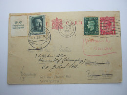 1938 , 1 Penny Ganzsacheaus  London ,weiterfrankiert In Berlin - Covers & Documents