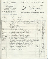 FACTURE - CHOPLIN - GARAGE CITROEN - MALICORNE - 1900 – 1949