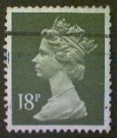 Great Britain, Scott #MH102, Used(o),1984, Machin: Queen Elizabeth II, 18p, Olive Green, Screened Value - Série 'Machin'