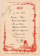 MENU Du 29 MAI 1902 ( 13 X 18 Cm.) - Menus