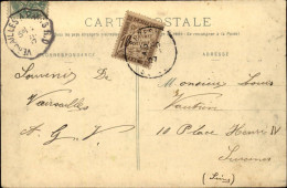 1917  CAD  Ambulant De   VERSAILLES à PARIS  Taxe De 10c à Percevoir - 1859-1959 Covers & Documents