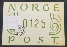 Norway 1981 ATM (Frama Machine Label Stamp Maxicard) - Lettres & Documents