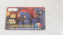 SPAIN-(CP-234)-Loro Parque-(134)-(Y 02214385)-(8/2001--12/2003)-(Telfonica)-(6.01€-2000PTA)-used Card - Commemorative Advertisment