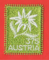 Austria Stella Alpina 2005 Edelweiss Österreich Tessuto Ricamato Con Pizzo Flower Tema Fiori Adesivo - Nuovi