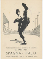 Card / Postmark Italy 1952 Baseball Italy - Spain - 1st International Game Italy - Other & Unclassified