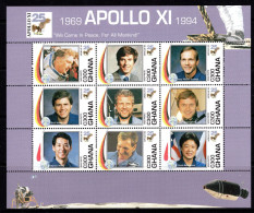 Ghana 1994 25th Anniversary Of First Moon Landing Sheetlet MNH (SG 2008-2016) - Ghana (1957-...)