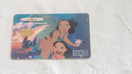 SPAIN-(CP-256A)-Lilo & Stitch (Disney)-(141)(Y 06649101)-(6/2002--12/2004)-(Telfonica)-(12€)-(tirage-501.500)-used Card - Commemorative Advertisment