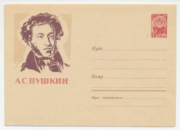 Postal Stationery Soviet Union 1961 Alexander Pushkin - Poet - Writer - Ecrivains