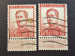 België - Belgique  1912 - OPB/Cob  123 -  Pellens - Albert I  Zonder Naam - Obl. - 1912 Pellens