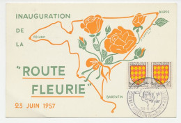 Card / Postmark France 1957 Flower Route - Andere & Zonder Classificatie