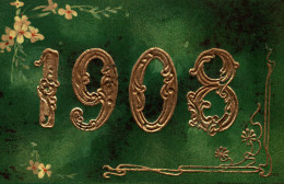 ANNO DATA 1908 - YEAR DATE 1908 - Fiori - Art Nouveau - Rilievo, Gaufré, Embossed - NV - #003 - New Year