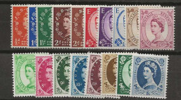 1955 MNH GB, Mi 282-298 Watermark St. Edwards Crown E2R, Postfris** - Neufs