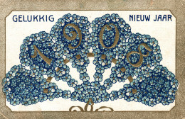 ANNO DATA 1908 - YEAR DATE 1908 - Fiori - Rilievo, Gaufré, Embossed - VG - #005 - New Year