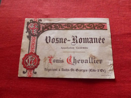 E-482 , ETIQUETTE , BOURGOGNE, VOSNE-ROMANEE , Louis Chevallier - Bourgogne