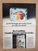 Frigorifero REX 3 Freddi Diversi Per Ogni Tipo Cibo Pubblicità Vintage Anni '70 - Other & Unclassified