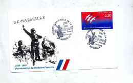 Lettre Cachet Marseille Direction Poste  Revolution Marseillaise - Commemorative Postmarks