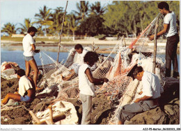 AJJP5-0459 - METIER - ILE MAURICE - SCENE DE PECHEURS A GRAND-GAUBE  - Fishing