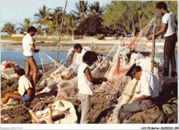 AJJP5-0459 - METIER - ILE MAURICE - SCENE DE PECHEURS A GRAND-GAUBE  - Pesca