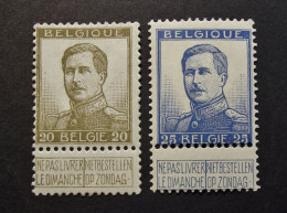 België - Belgique  1912 - OPB/Cob - 124 - 125 -  Pellens - Albert I - Obl. - 1912 Pellens