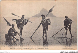 AJKP3-0273 - METIER - BAIE DU MONT SAINT-MICHEL - PECHEURS DES GREVES  - Fishing