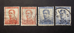 België - Belgique  1912 - OPB/Cob - 118 - 120 - 123 - 125 -  Pellens - Albert I - Obl. - 1912 Pellens