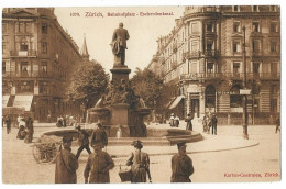 ZÜRICH: Bahnhofplatz Mit Hotel National Animiert 1914 - Zürich