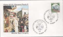 ITALIA - ITALIE - ITALY - 1987 - Annullo Speciale Visita Di S.S. Giovanni Paolo II A Monte Sant'Angelo - Viaggi Del Papa - 1981-90: Marcophilie