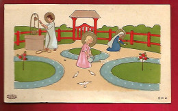 Image Pieuse Enfantine Ed Boumard E H 4 - Jardin Enfant Jésus Arrosoir Joseph Au Puits Vierge Marie ...- 6 X 10,3 Cms - Devotieprenten