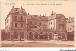 AJMP3-0171 - POSTE - GRENOBLE - L'HOTEL DES POSTES ET LA PLACE VAUCANSON - Post