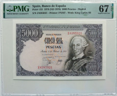 •Q-B• SPAIN 5000 PESETAS 1976 • P 155 • PMG EPQ 67 SUPERB GEM UNC - [ 4] 1975-… : Juan Carlos I