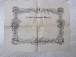 SOCIÉTÉ DE SECOURS MUTUELS  (vierge) - Diplômes & Bulletins Scolaires