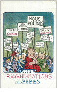 GREVE.n°20938.ILLUSTRATION.LES REVENDICATIONS DES BEBES.PLIE - Staking