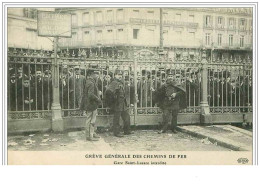 GREVES.GREVE GENERALE DES CHEMINS DE FER.GARE SAINT LAZARE INTERDITE - Staking