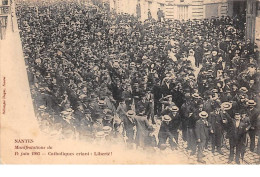 Evenement.n°59770.grèves.nantes.manifestations Du 14 Juin 1903.catholiques Criant : Liberté! - Staking