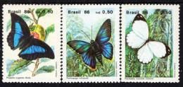 Brazil - 1986 - Butterflies - Mint Stamp Set - Unused Stamps