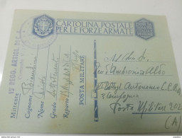 1941 CARTOLINA MILITARE 15° REGGIMENTO ARTIGLIERIA - 1939-45
