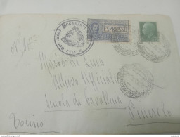 1931 LETTERA ESPRESSA CON ANNULLO NAPOLI + AMB. ROMA - GENOVA + PINEROLO TORINO - Posta Espresso