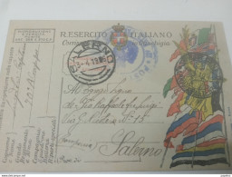 1919 CARTOLINA MILITARE CON ANNULLO SALERNO - 1914-18