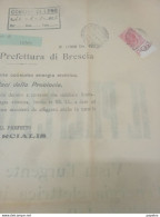 1922 MANIFESTO CON ANNULLO BRESCIA + LENO DECRETO CHE DISPONE ULTERIORI LIMITAZIONI NELL'USO DELL'ENERGIA ELETTRICA - Storia Postale