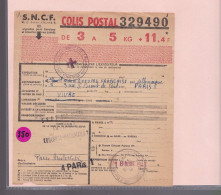 Colis Postal   S.N.C.F   Croix Rouge Toulouse  Entraide Main D'Œuvre Française En Allemagne   1943 - Covers & Documents