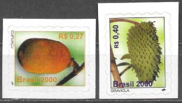 Brazil Brasil Brasilien 2000 Definitives Fruits Michel No. 3057-58 MNH Mint Postfr Neuf ** Self-adhesive - Unused Stamps