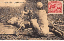 CONGO BELGE - SAN56502 - Dépouillement D'un Lion - Belgian Congo