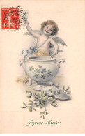 Anges - N°85357 - M.M. Vienne N°523 - Joyeuse Année - Ange Préparant Une Soupe - Engelen