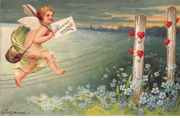 Anges - N°85359 - Bonne Année - Ange Marchant Sur Des Fils électriques - Carte Gaufrée - Angels