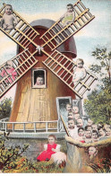 Enfant - N°90749 - Bébés Près Et Autour D'un Moulin à Vent - Children And Family Groups