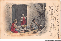 CAR-ABFP9-1067-ALGERIE - Femme Préparant Le Couscous Et Femme Peignant La Laine - Vendue En Etat - Scenes