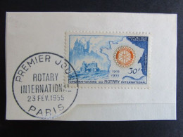 1er Jour: 30frs Rotary (YT 1009) 23/2/1955 Paris Sur Fragment - 1950-1959