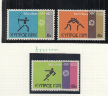 ZYPERN  377-379, Postfrisch **, Olympische Sommerspiele, München, 1972 - Nuevos